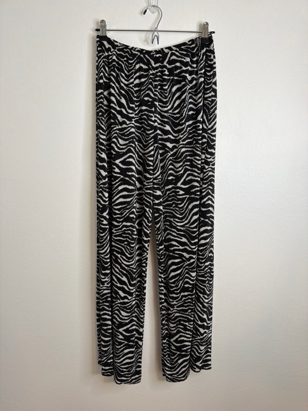 Zara Black & White Zebra Wide-Leg Pants